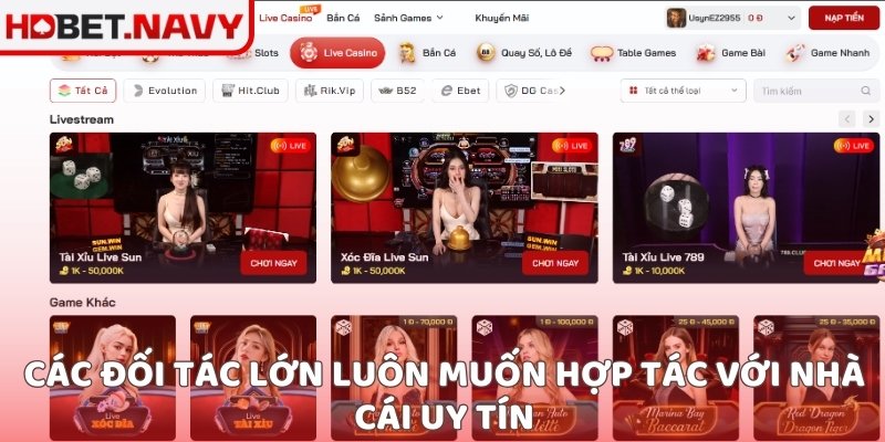 Các đối tác lớn luôn muốn hợp tác với nhà cái uy tín