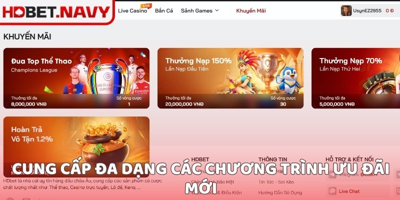 Cung cấp đa dạng các chương trình ưu đãi mới