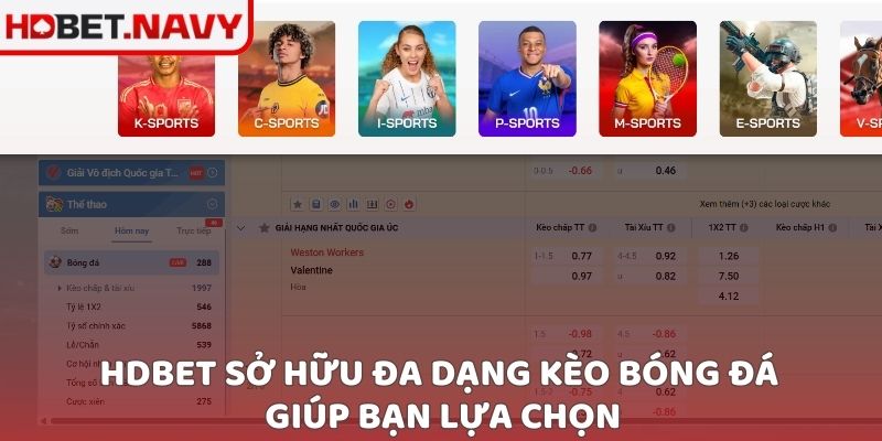HDBET sở hữu đa dạng kèo bóng đá giúp bạn lựa chọn