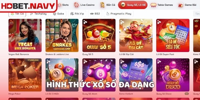 Hình thức xổ số đa dạng