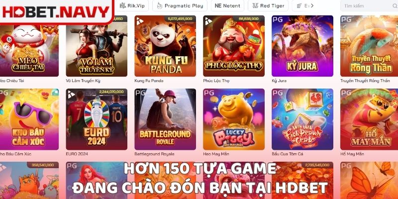 Hơn 150 tựa game đang chào đón bạn tại HDBET