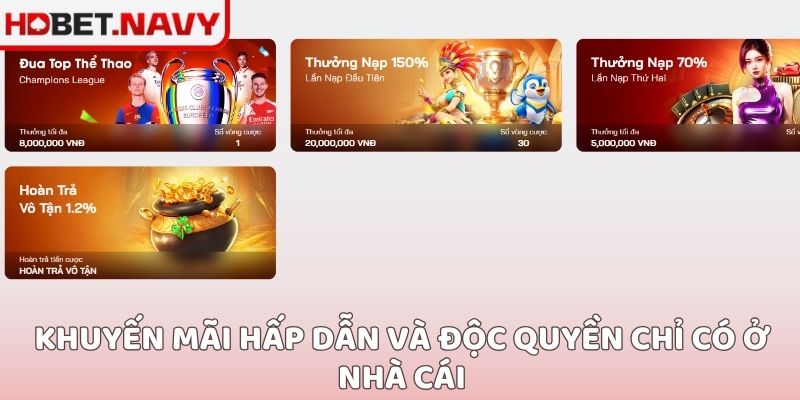 Khuyến mãi hấp dẫn và độc quyền chỉ có ở nhà cái