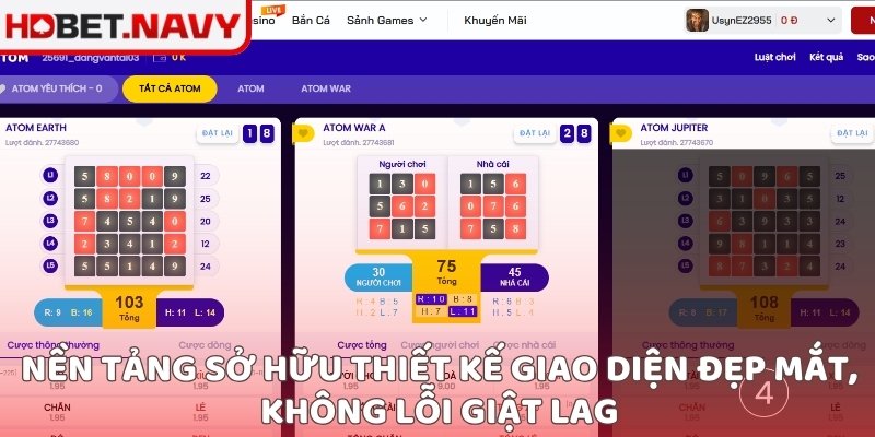 Nền tảng sở hữu thiết kế giao diện đẹp mắt, không lỗi giật lag