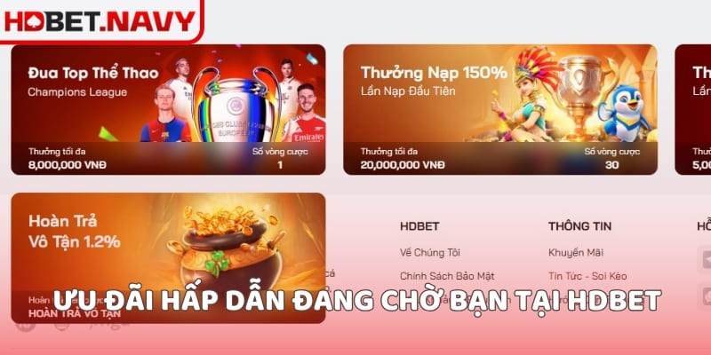 Ưu đãi hấp dẫn đang chờ bạn tại HDBET